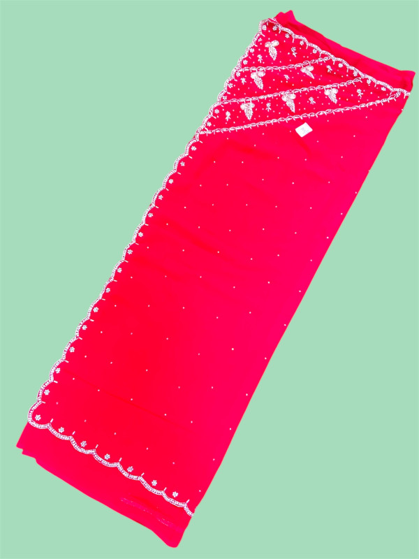 Hand work stone work saree with unstitched blouse pieces 5.5 meters long. 171