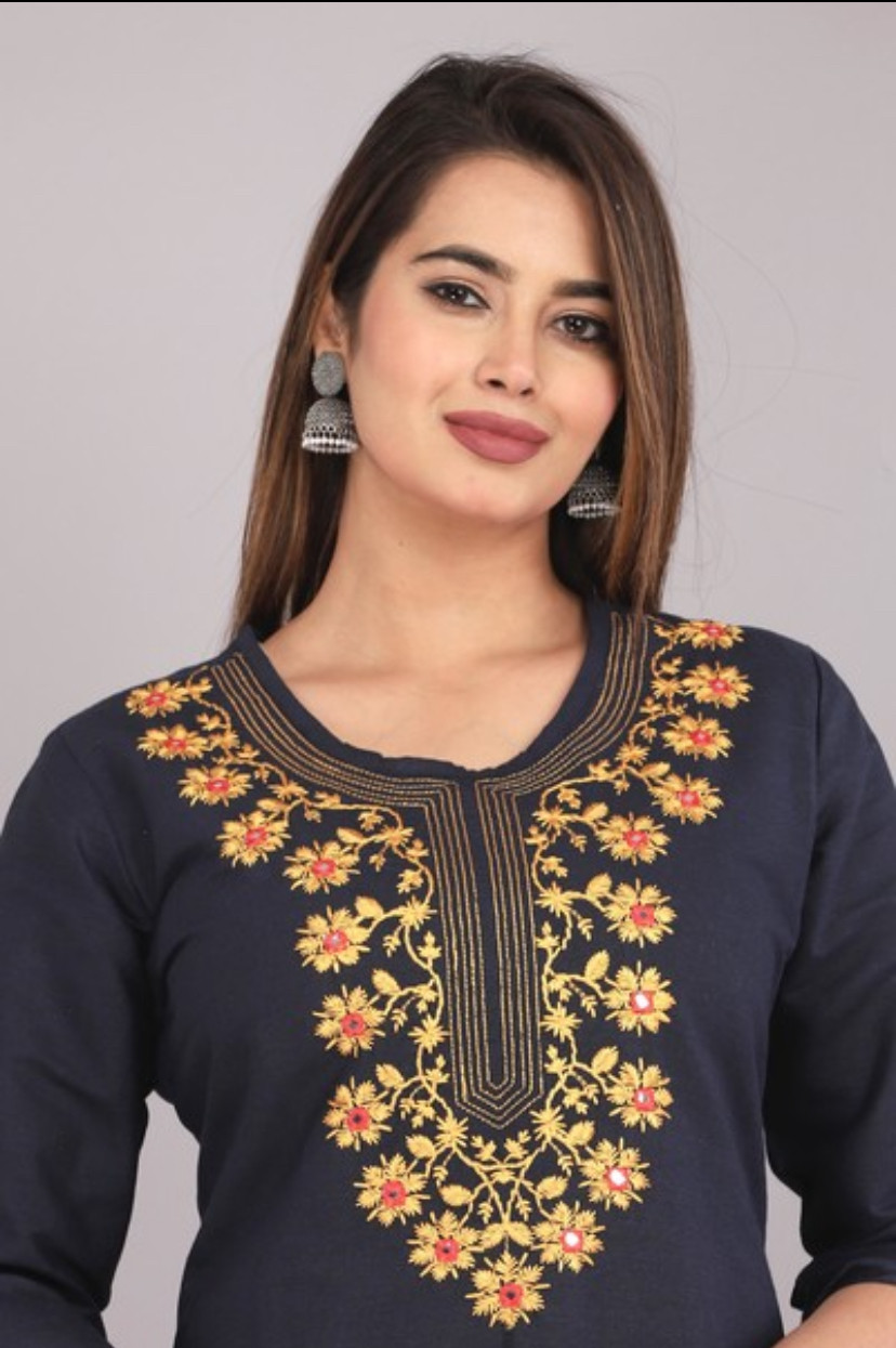 Riddhi - Lurex Straight Embroidered Kurti 139