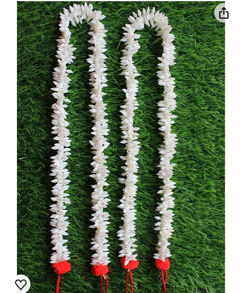 Traditional Indian Hair accessories Small White Gajra with